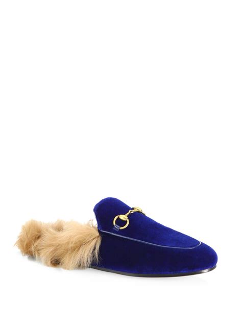 gucci fur shoes style|gucci velvet mules with fur.